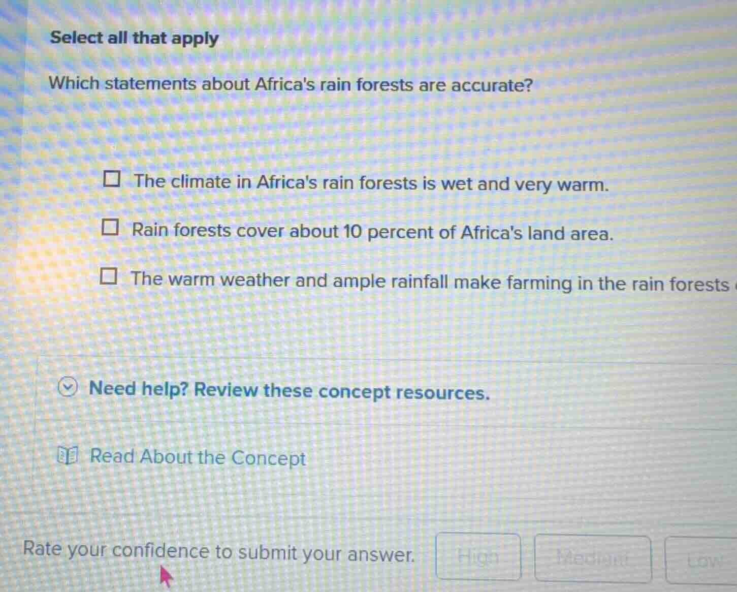 select all that apply which statements about africas rain forests are a…