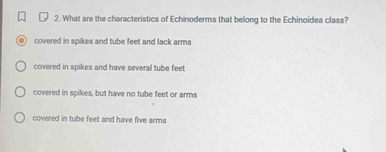 2. what are the characteristics of echinoderms that belong to the echin…