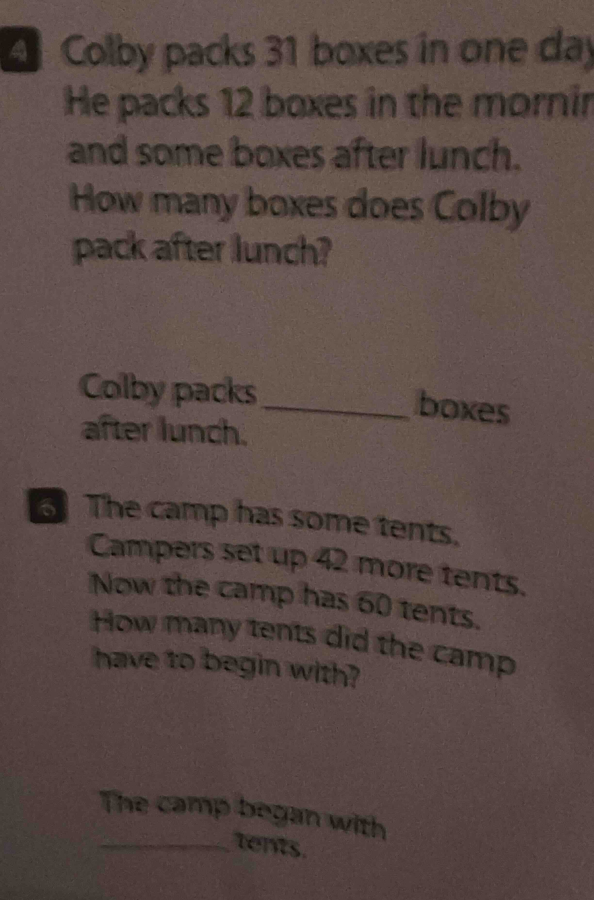 4 colby packs 31 boxes in one day. he packs 12 boxes in the morning and…