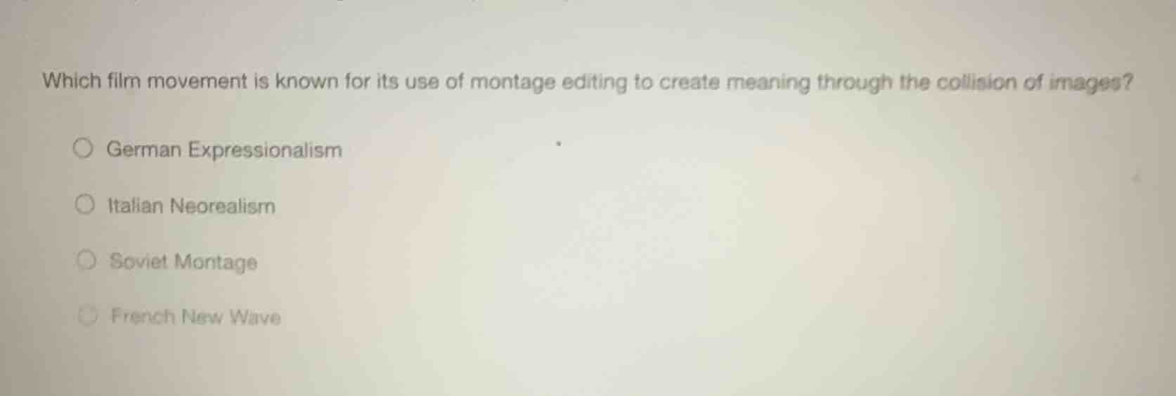 which film movement is known for its use of montage editing to create m…