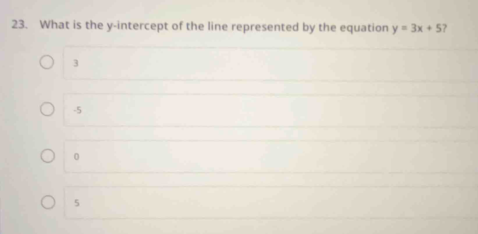 23. what is the y-intercept of the line represented by the equation $y …
