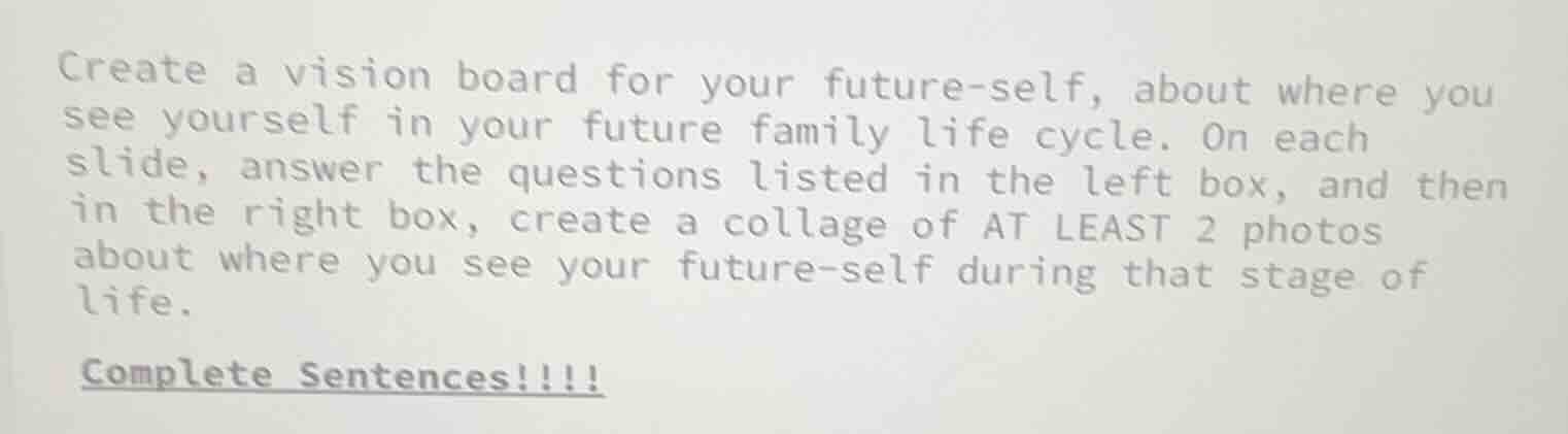 create a vision board for your future - self, about where you see yours…