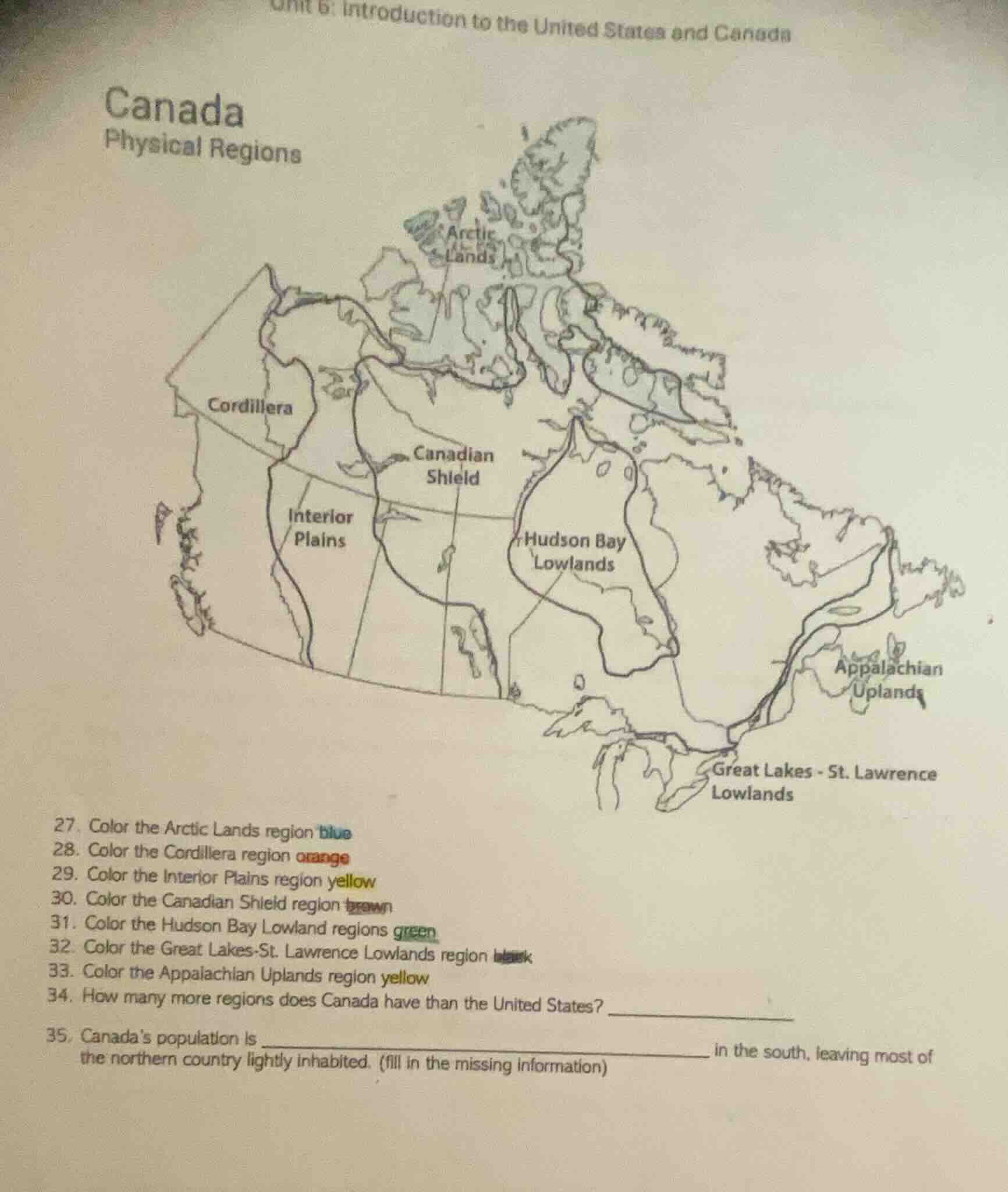 unit 6: introduction to the united states and canada canada physical re…
