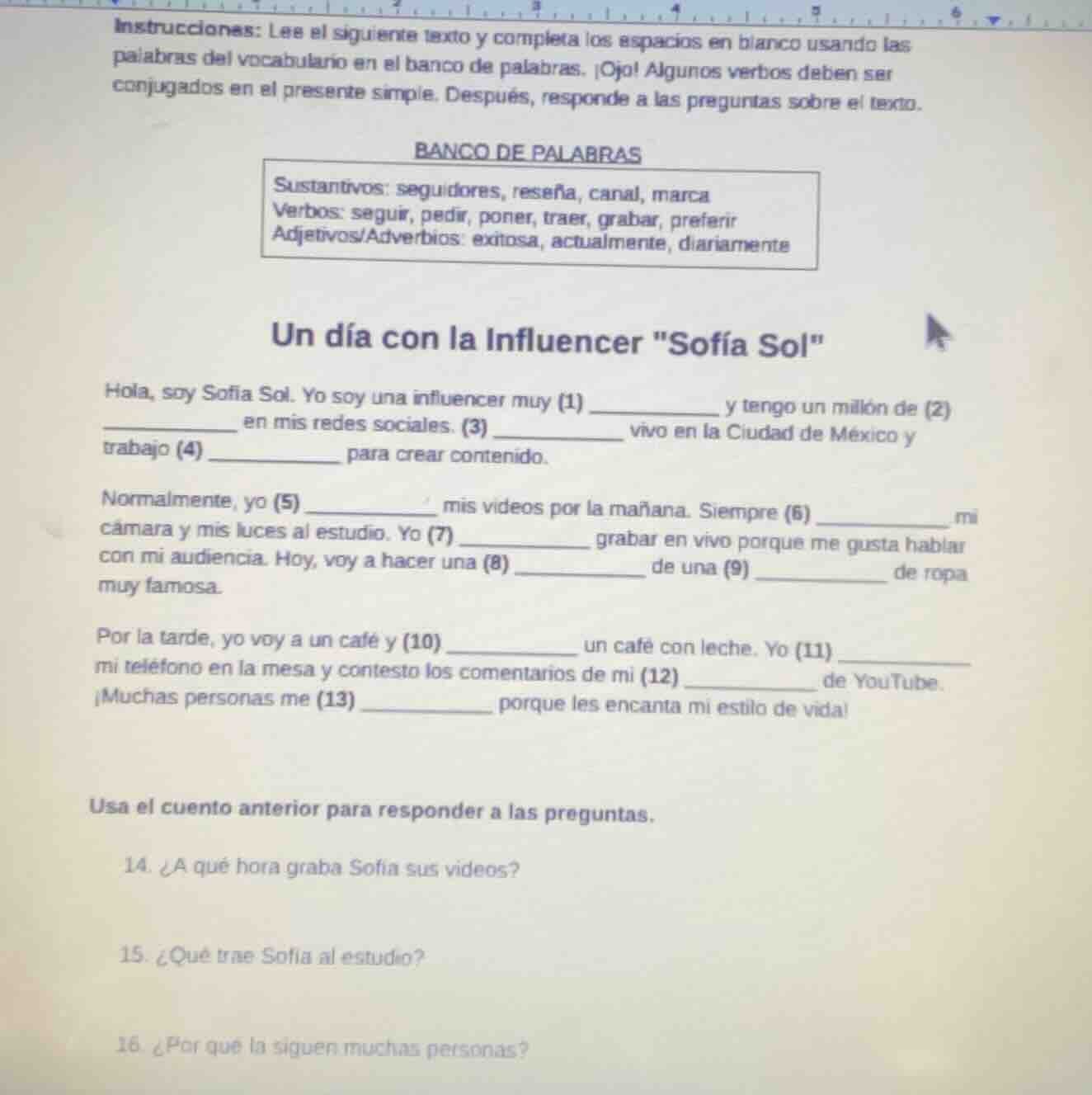 instrucciones: lee el siguiente texto y completa los espacios en blanco…