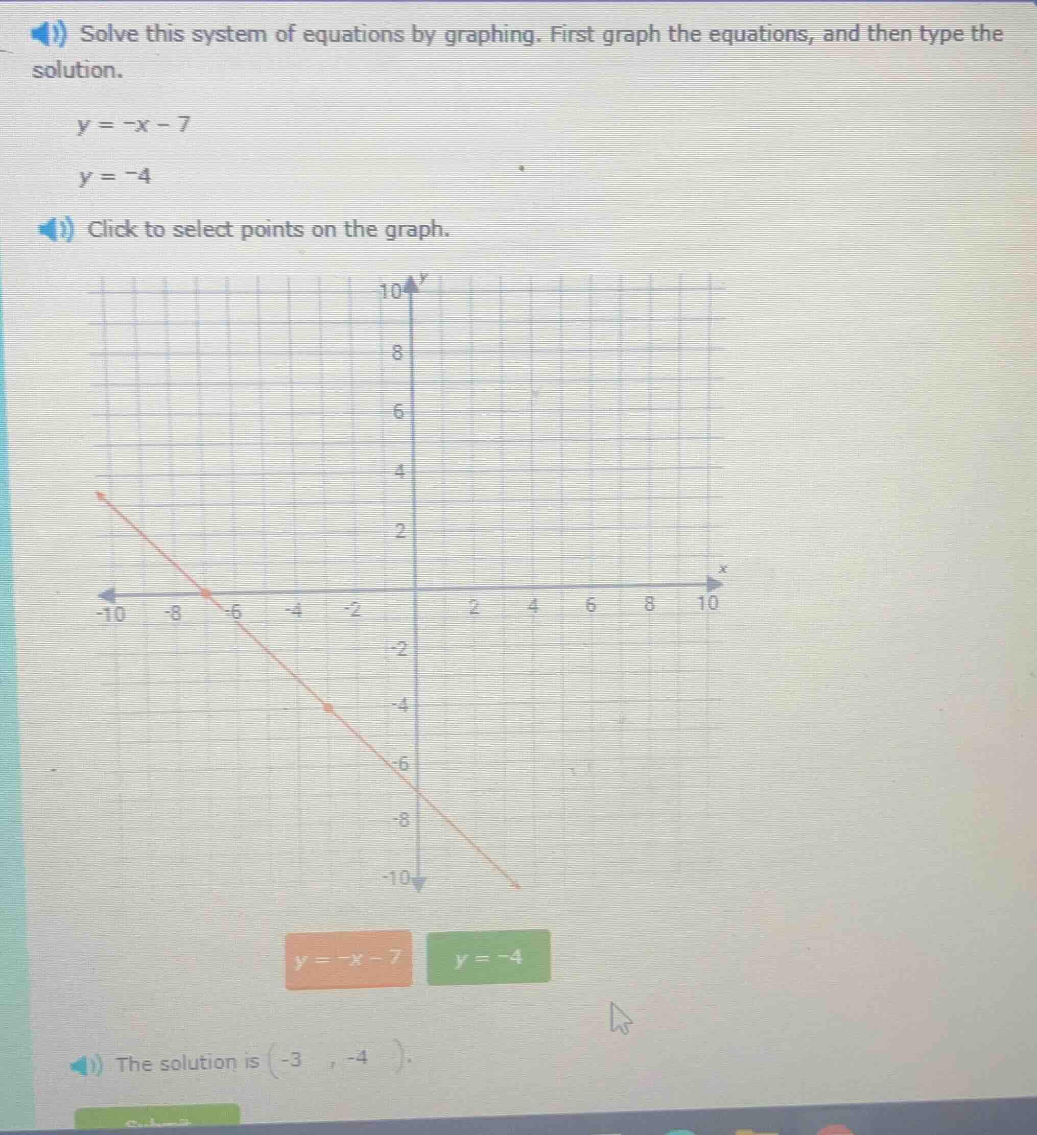 solve this system of equations by graphing. first graph the equations, …
