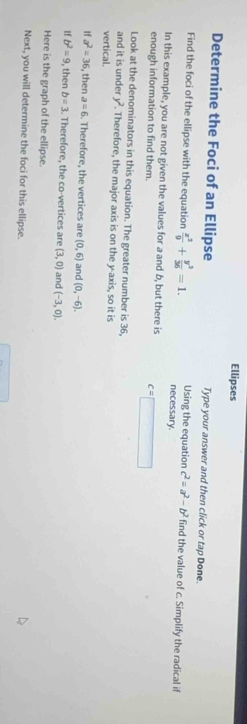 determine the foci of an ellipse find the foci of the ellipse with the …