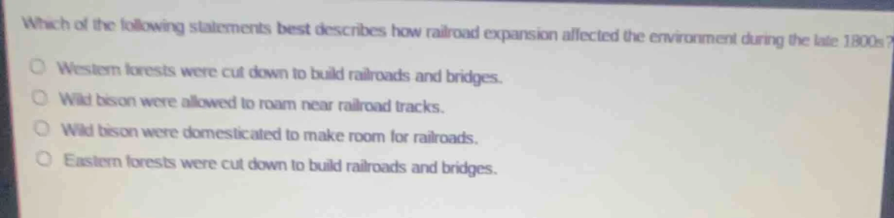 which of the following statements best describes how railroad expansion…