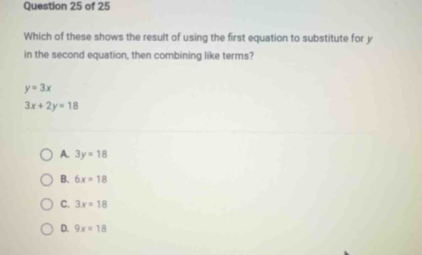 question 25 of 25 which of these shows the result of using the first eq…