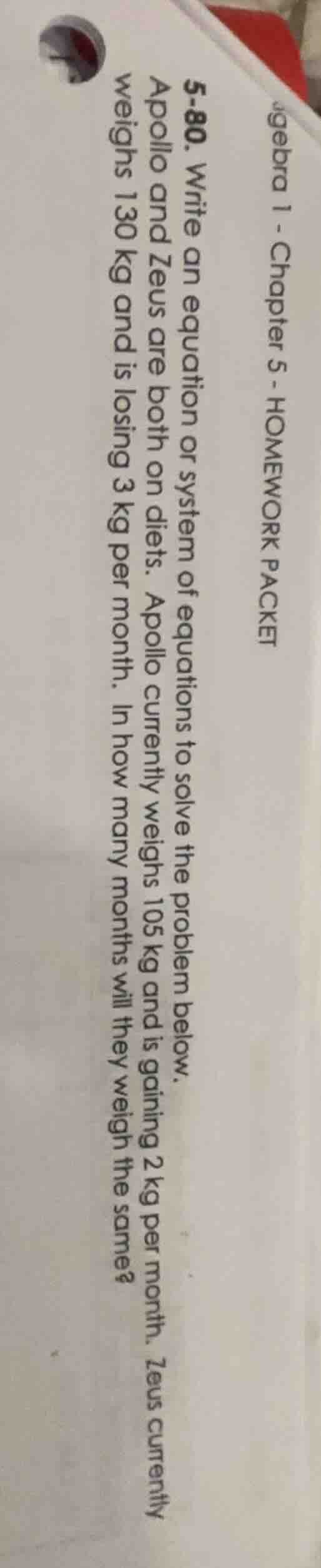5-80. write an equation or system of equations to solve the problem bel…