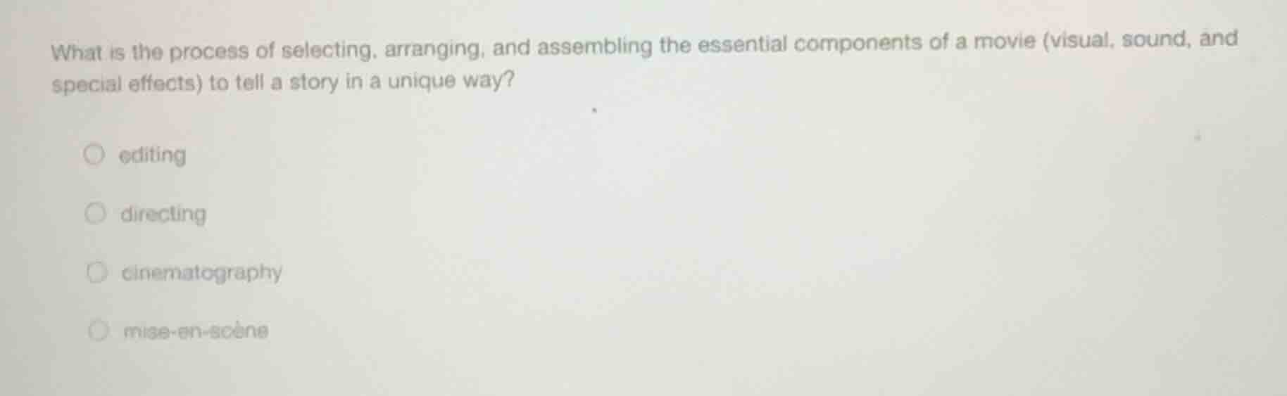 what is the process of selecting, arranging, and assembling the essenti…