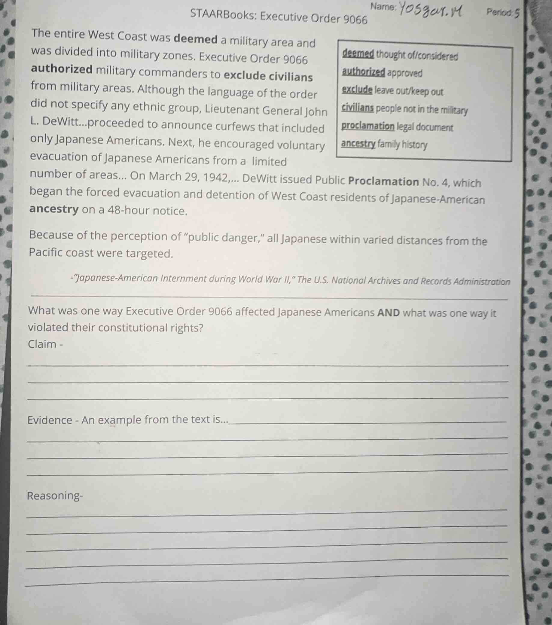 staarbooks: executive order 9066 the entire west coast was deemed a mil…