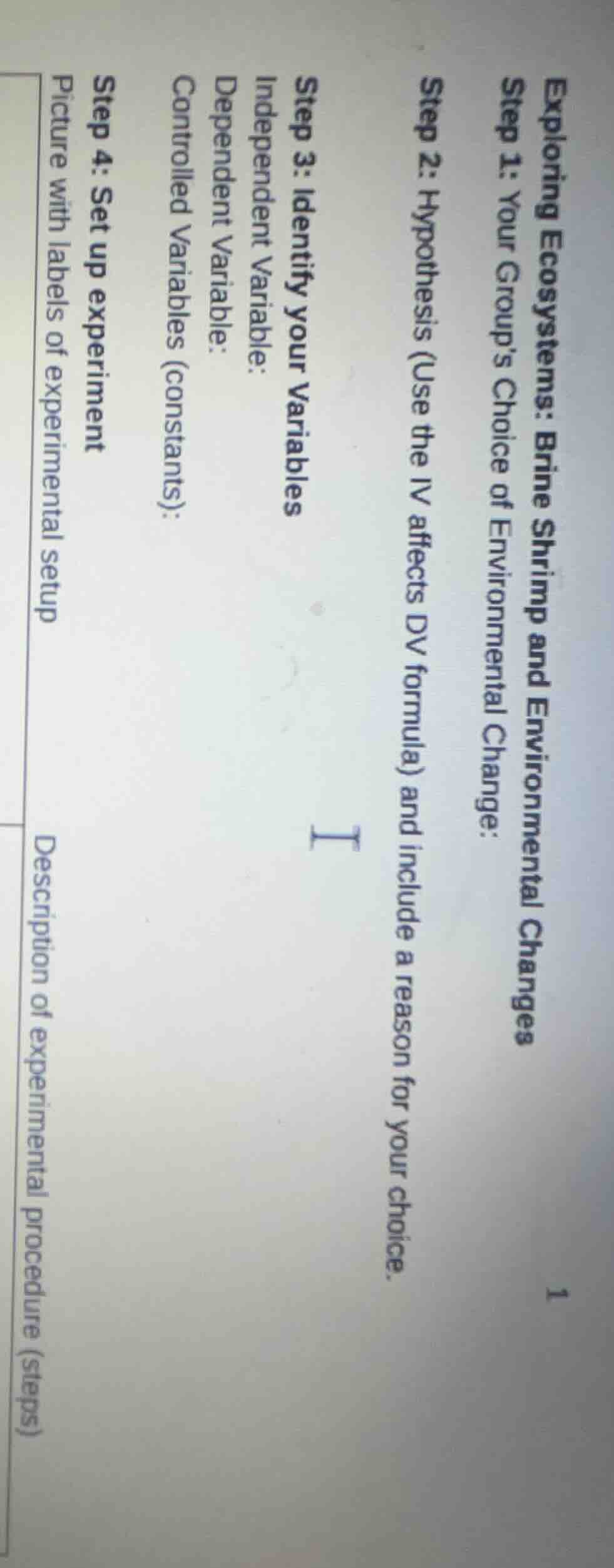 exploring ecosystems: brine shrimp and environmental changes step 1: yo…