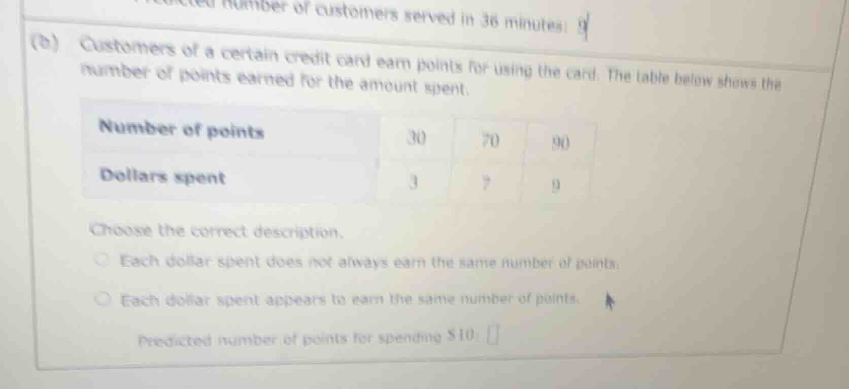 (b) customers of a certain credit card earn points for using the card. …