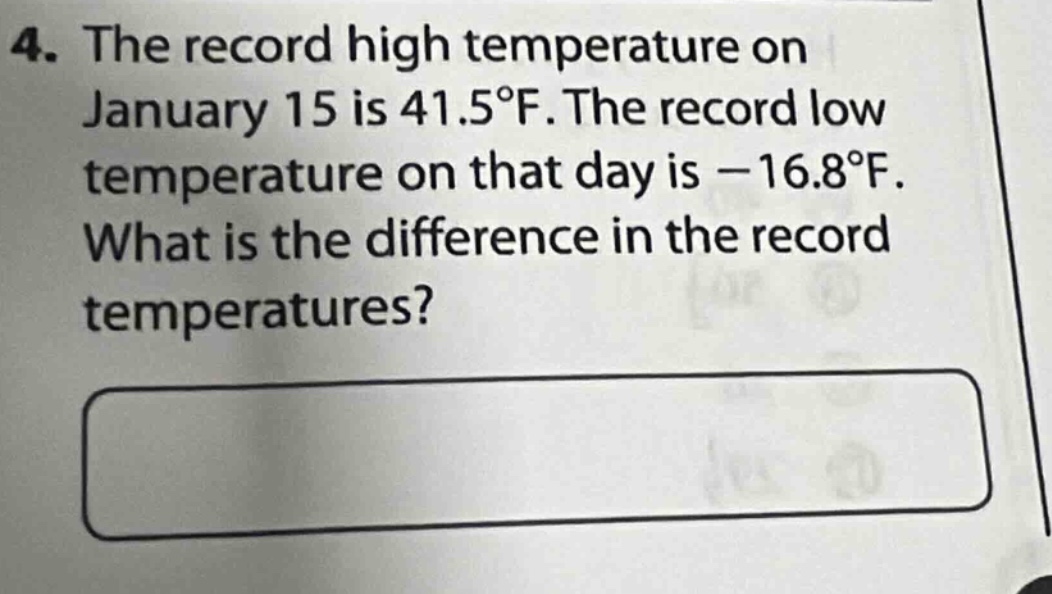 4. the record high temperature on january 15 is 41.5°f. the record low …