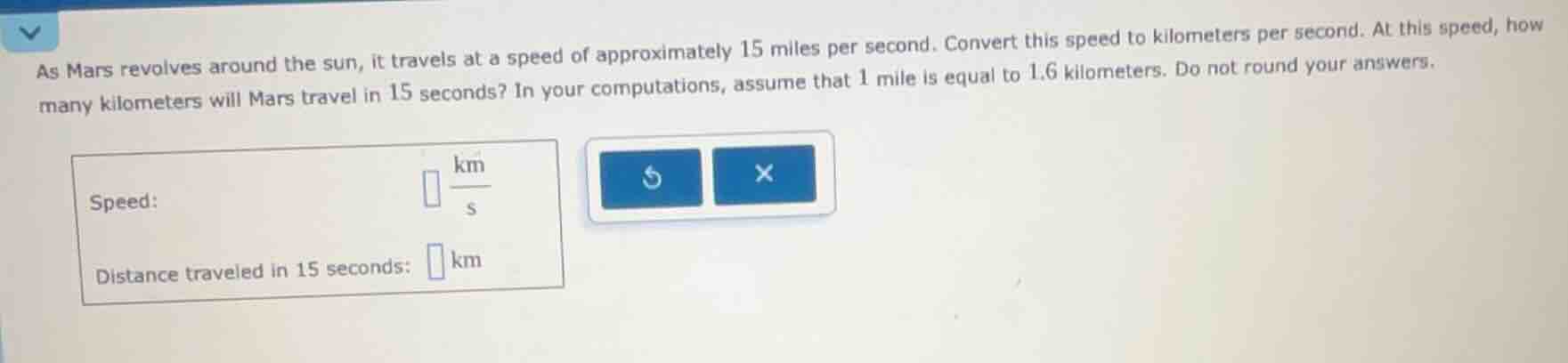 as mars revolves around the sun, it travels at a speed of approximately…