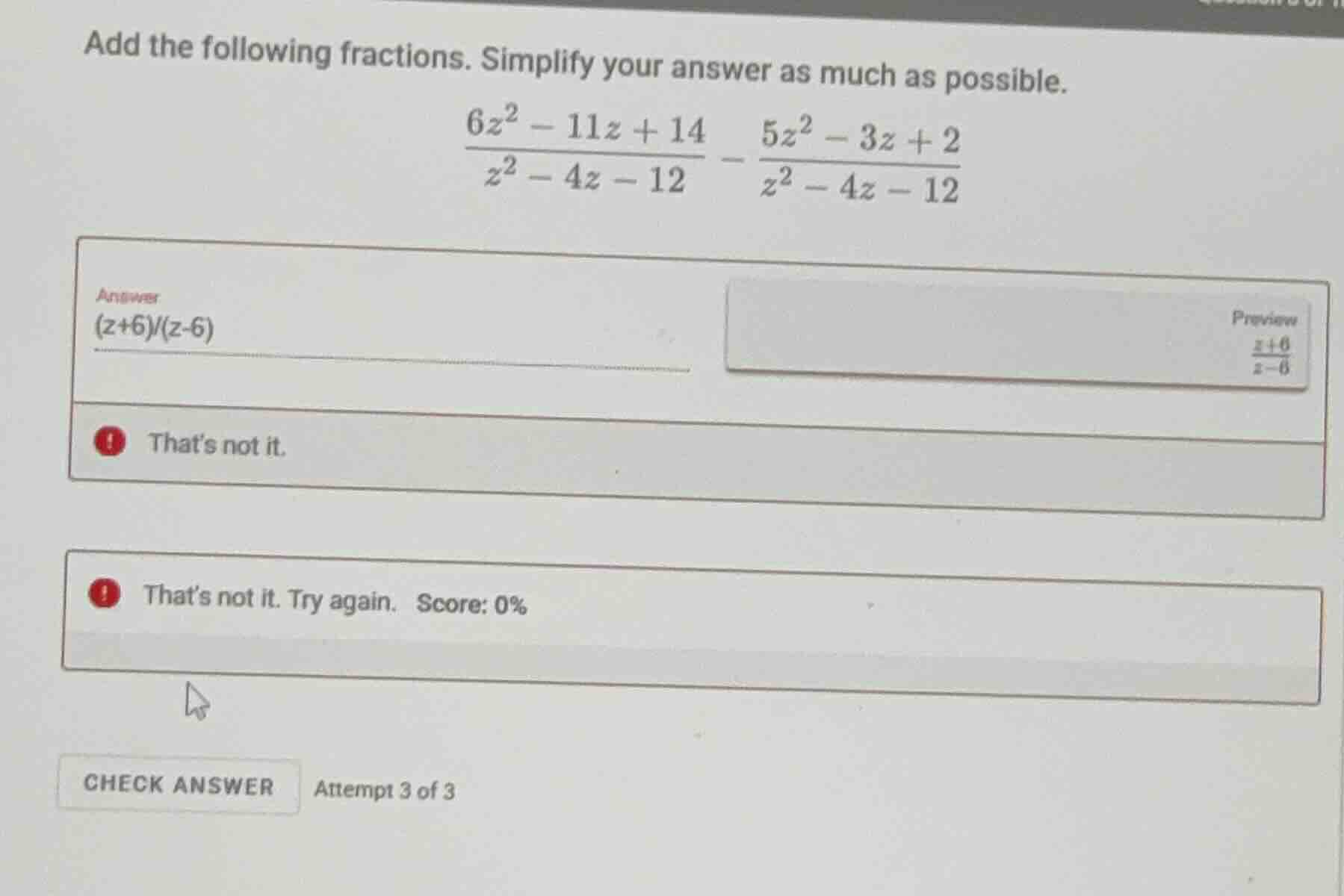 add the following fractions. simplify your answer as much as possible.\…