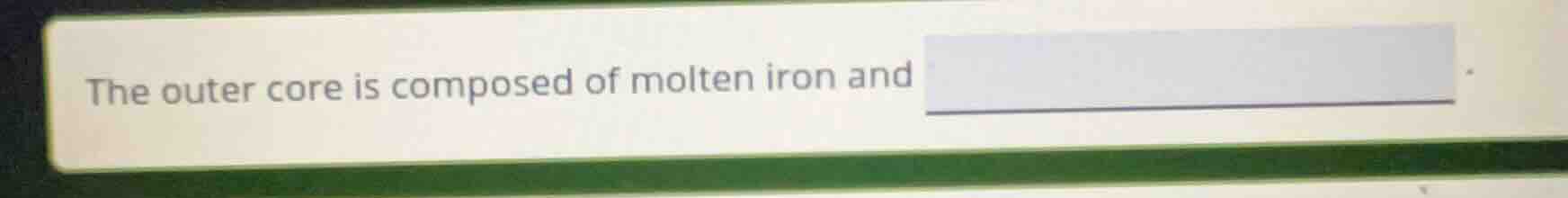 the outer core is composed of molten iron and