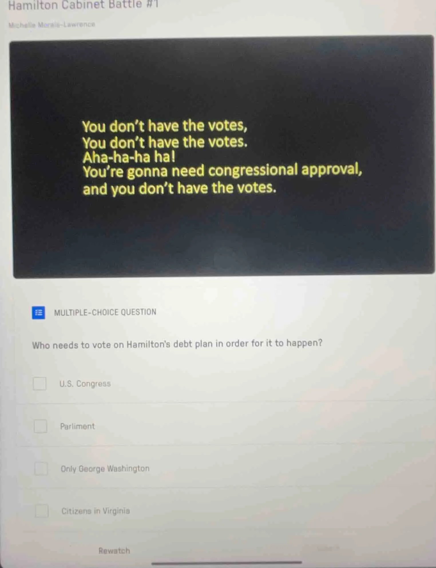 hamilton cabinet battle #1 michelle morais-lawrence you don’t have the …