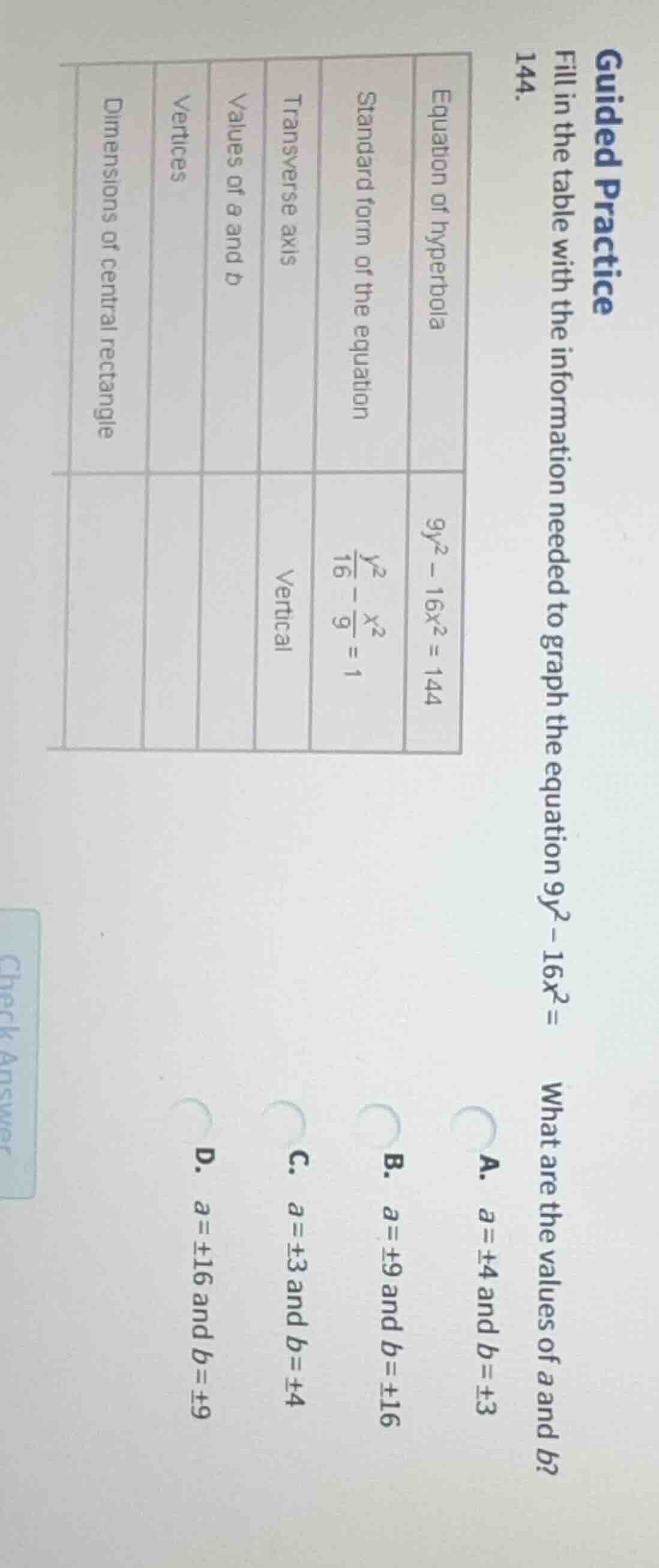 guided practice 144. fill in the table with the information needed to g…