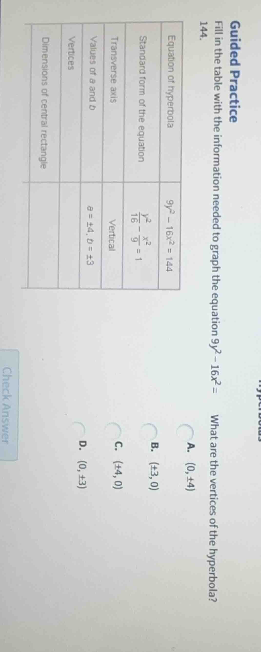 guided practice 144. fill in the table with the information needed to g…