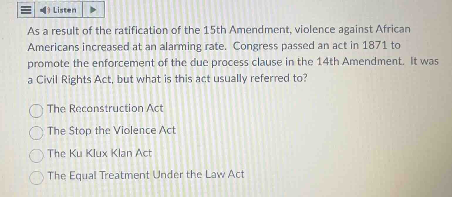 as a result of the ratification of the 15th amendment, violence against…