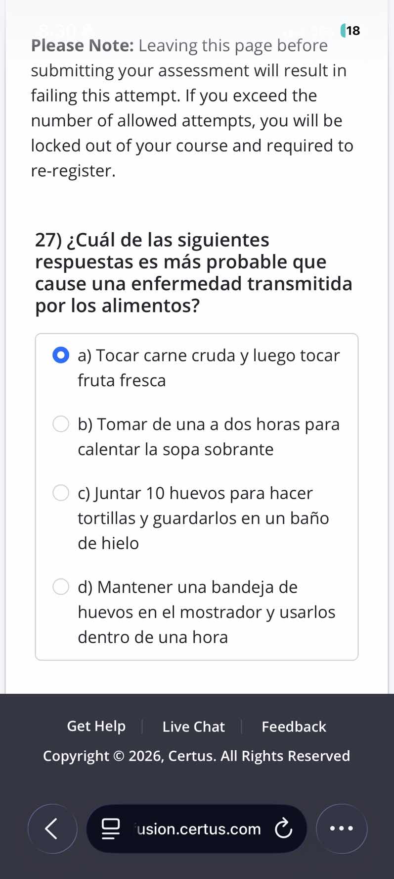 please note: leaving this page before submitting your assessment will r…