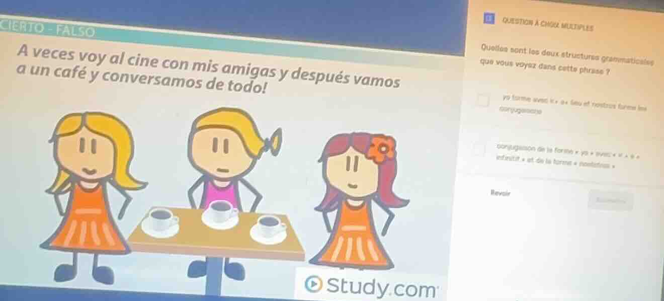 cierto - falso a veces voy al cine con mis amigas y después vamos a un …
