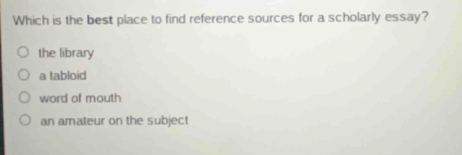 which is the best place to find reference sources for a scholarly essay…