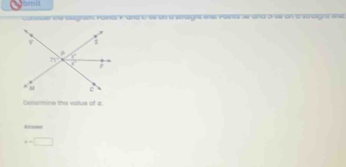consider the diagram. points v and c lie on a straight line. points m a…