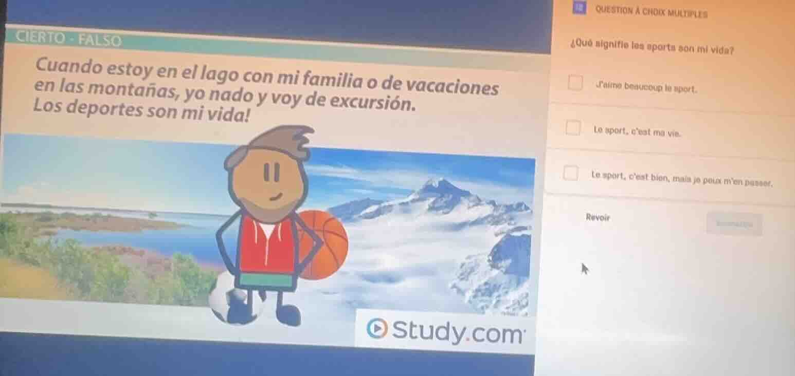 cierto - falso cuando estoy en el lago con mi familia o de vacaciones e…