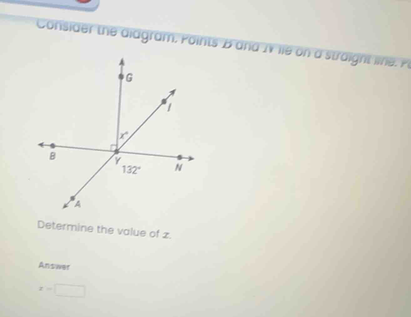 consider the diagram. points b and n lie on a straight line. diagram sh…