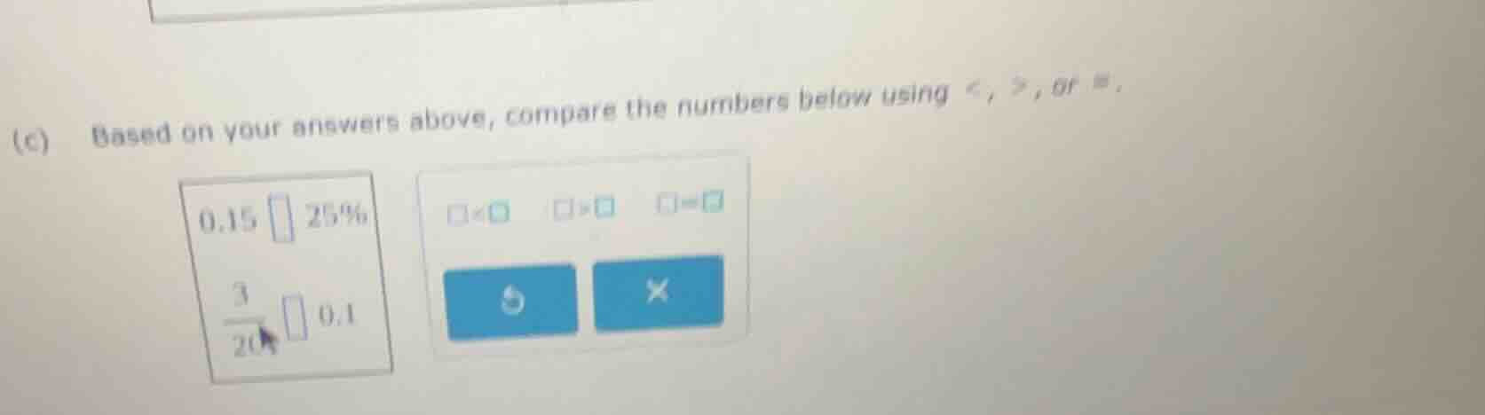 (c) based on your answers above, compare the numbers below using <, >, …
