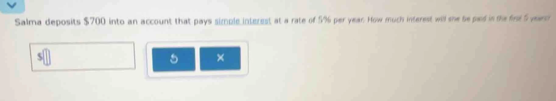 salma deposits $700 into an account that pays simple interest at a rate…