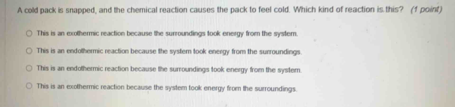a cold pack is snapped, and the chemical reaction causes the pack to fe…