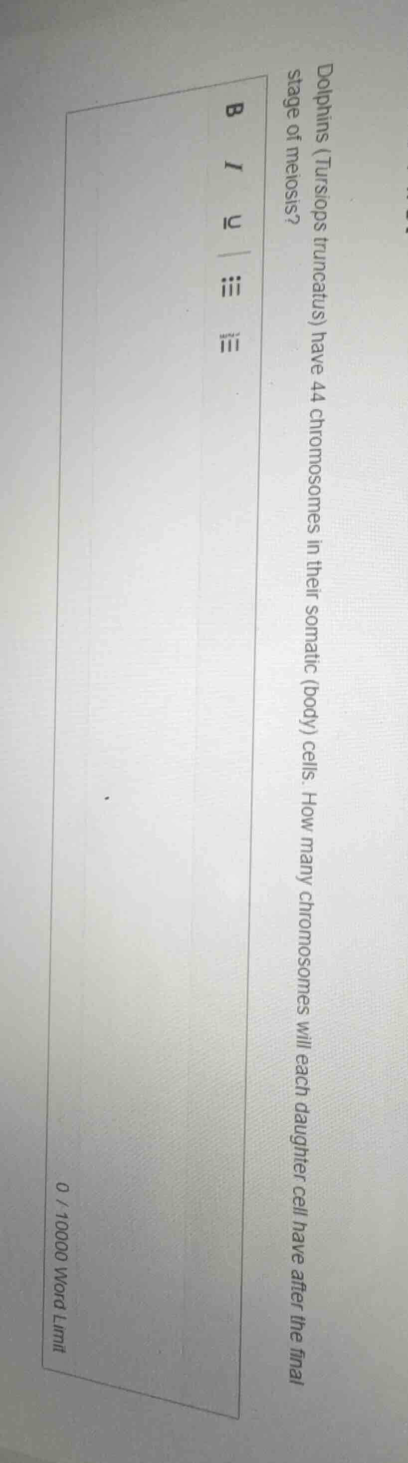 dolphins (tursiops truncatus) have 44 chromosomes in their somatic (bod…