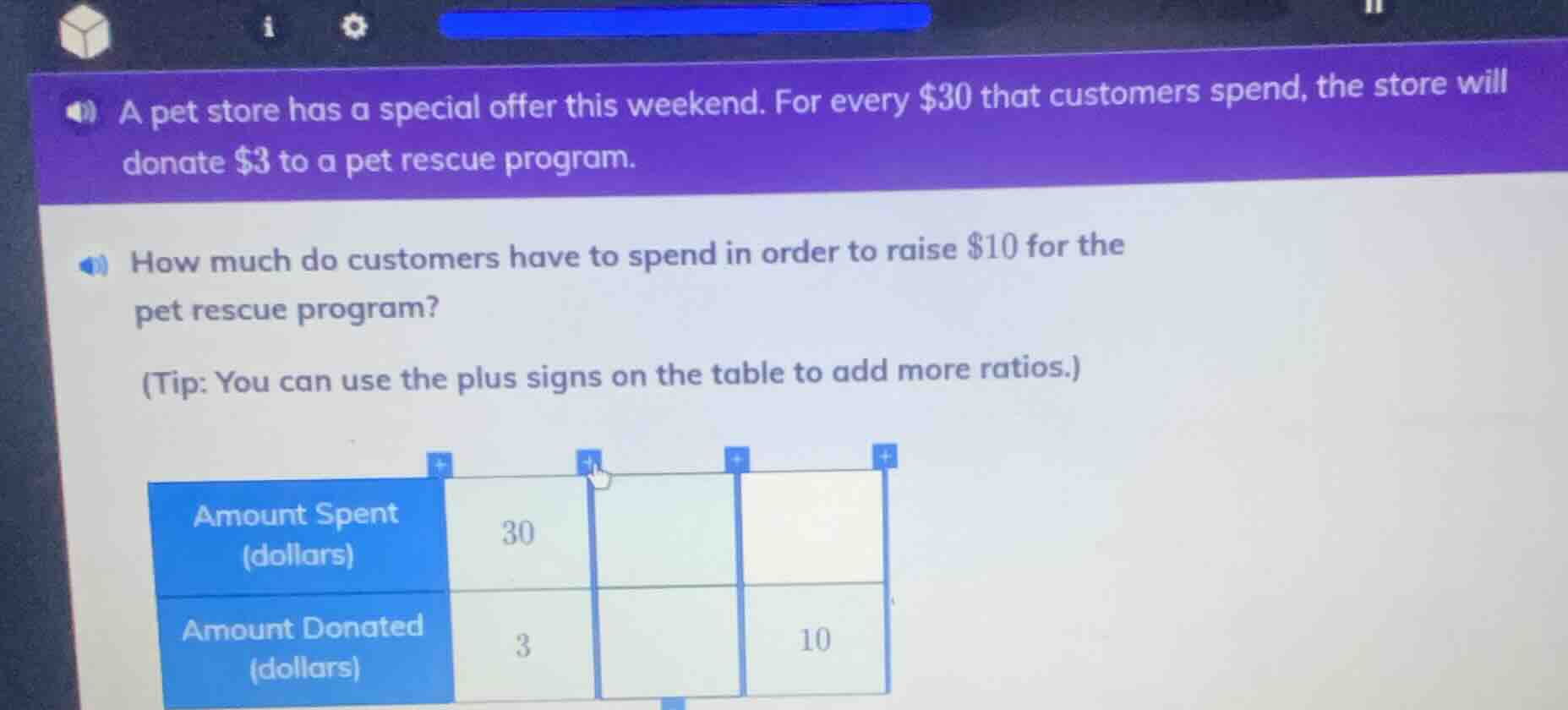 a pet store has a special offer this weekend. for every $30 that custom…