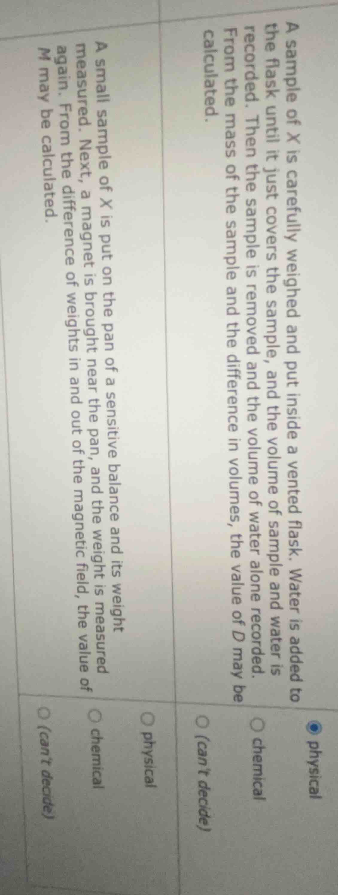 a sample of x is carefully weighed and put inside a vented flask. water…