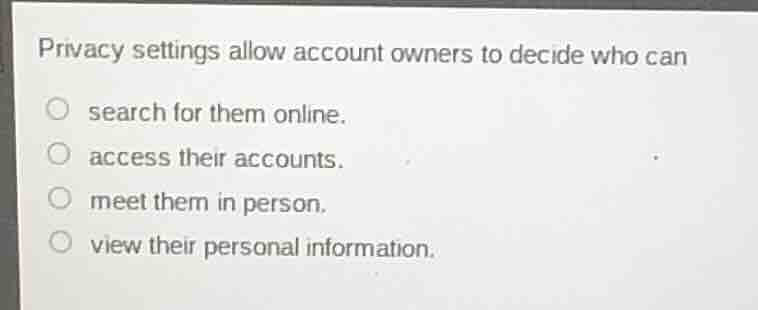 privacy settings allow account owners to decide who can search for them…