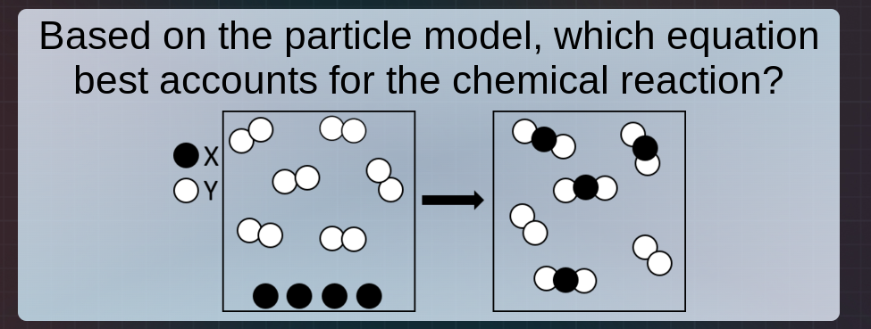 based on the particle model, which equation best accounts for the chemi…
