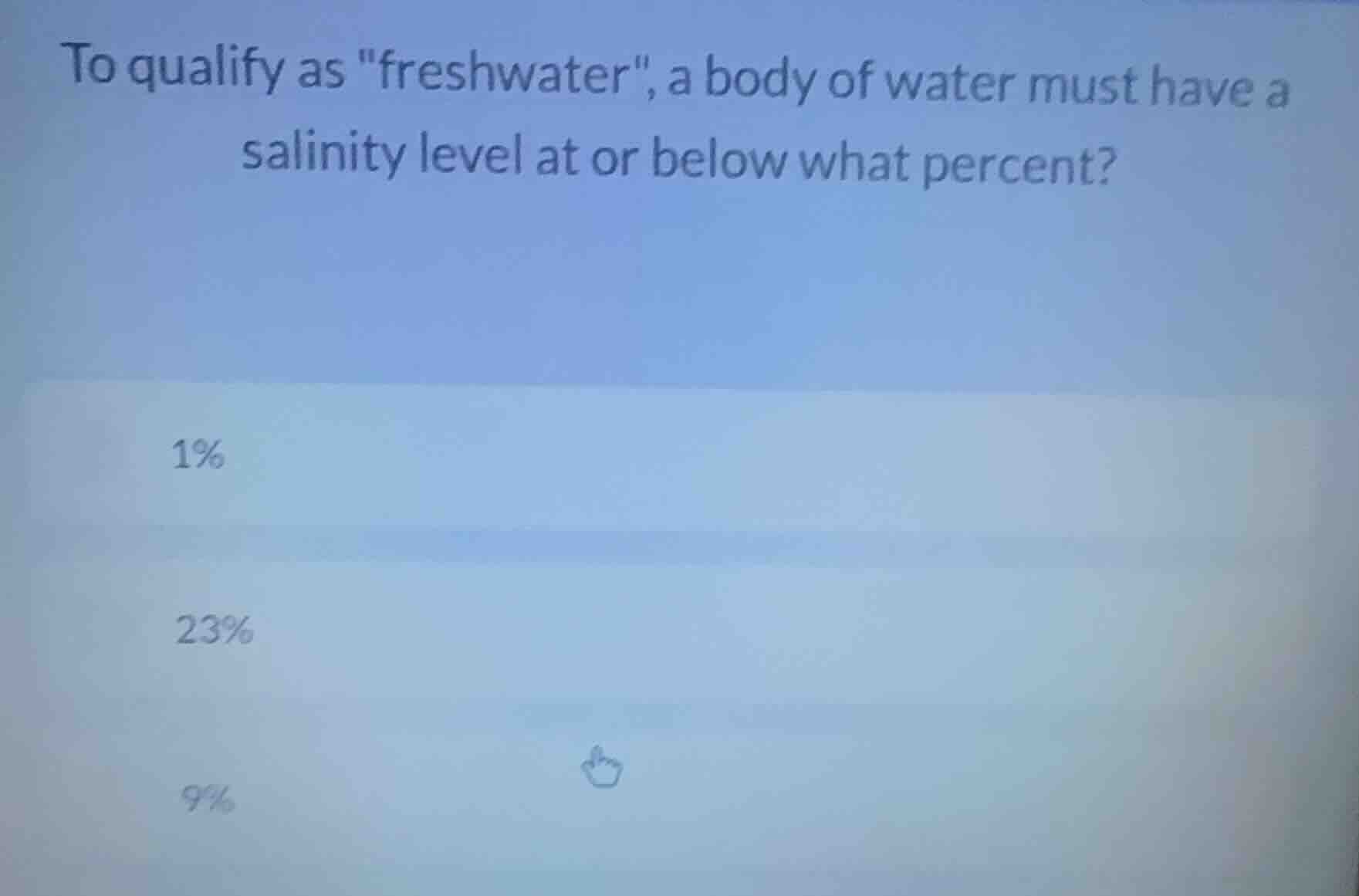 to qualify as \freshwater\, a body of water must have a salinity level …