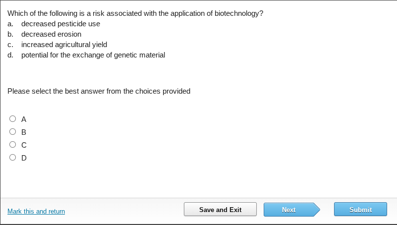 which of the following is a risk associated with the application of bio…