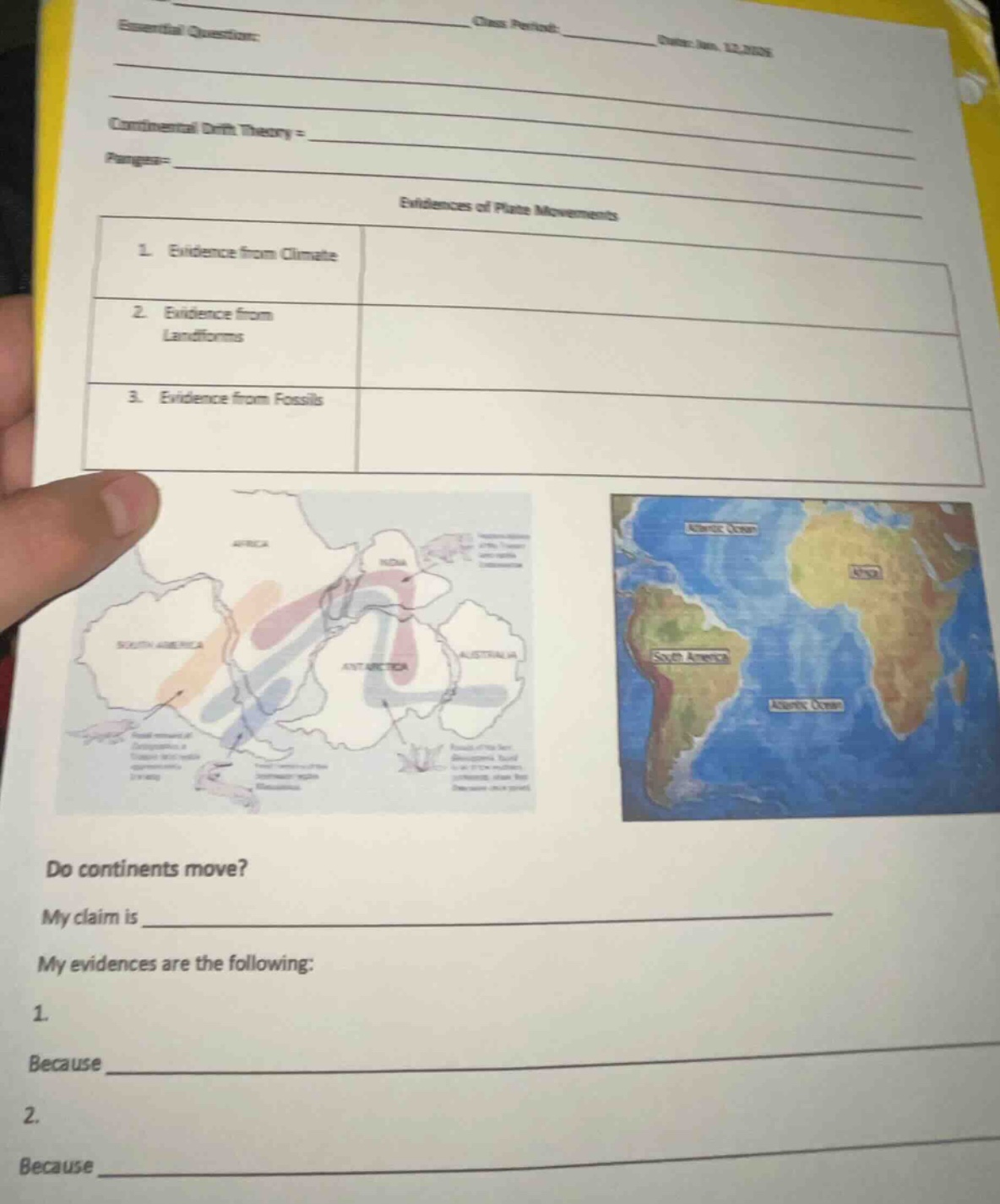 essential question: continental drift theory = pangaea= evidences of pl…