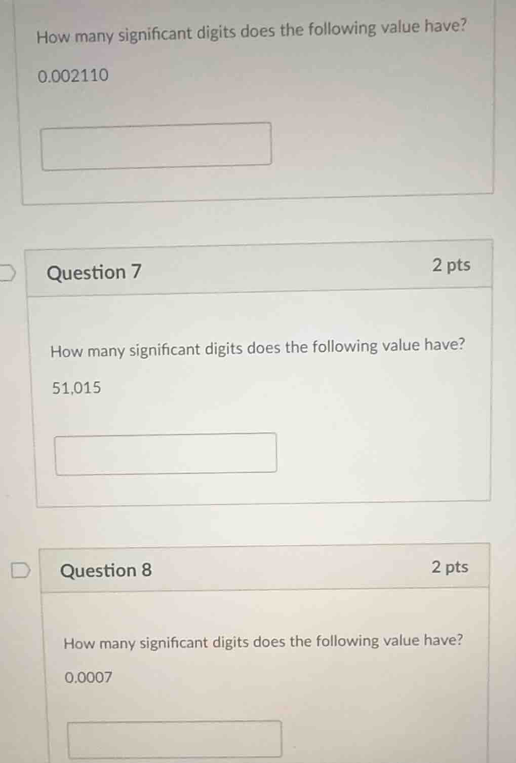 how many significant digits does the following value have? 0.002110 que…