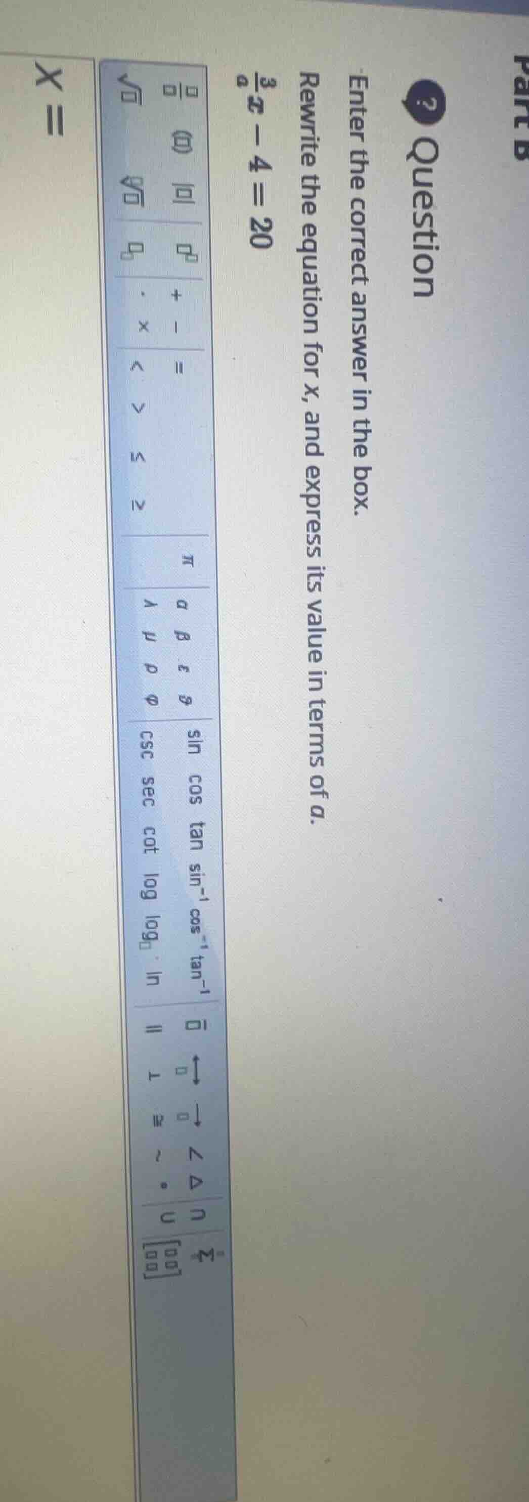 question enter the correct answer in the box. rewrite the equation for …