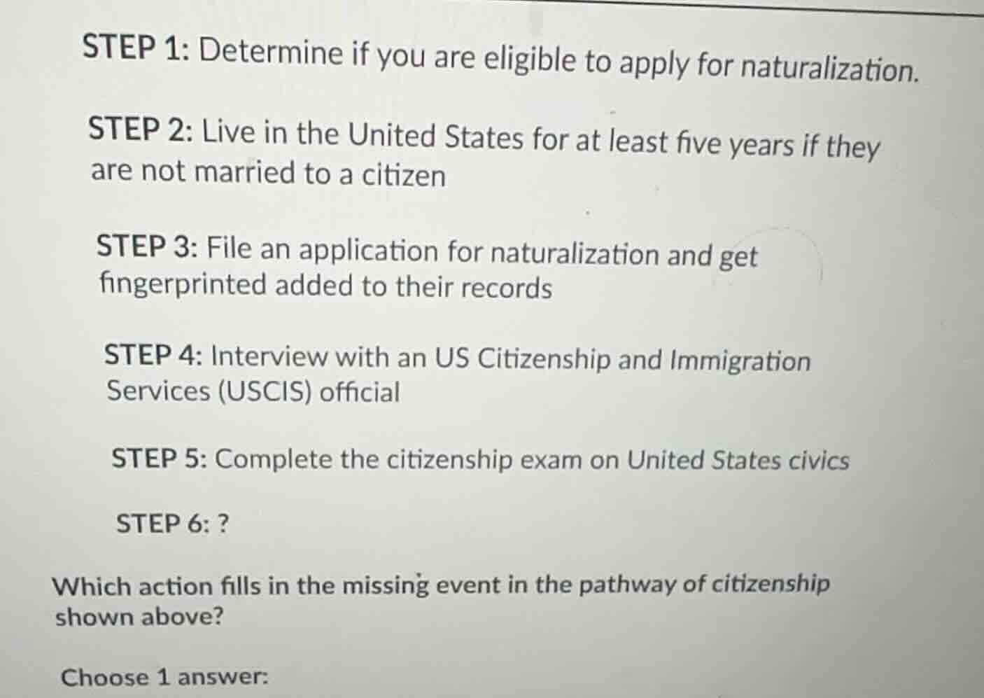 step 1: determine if you are eligible to apply for naturalization. step…