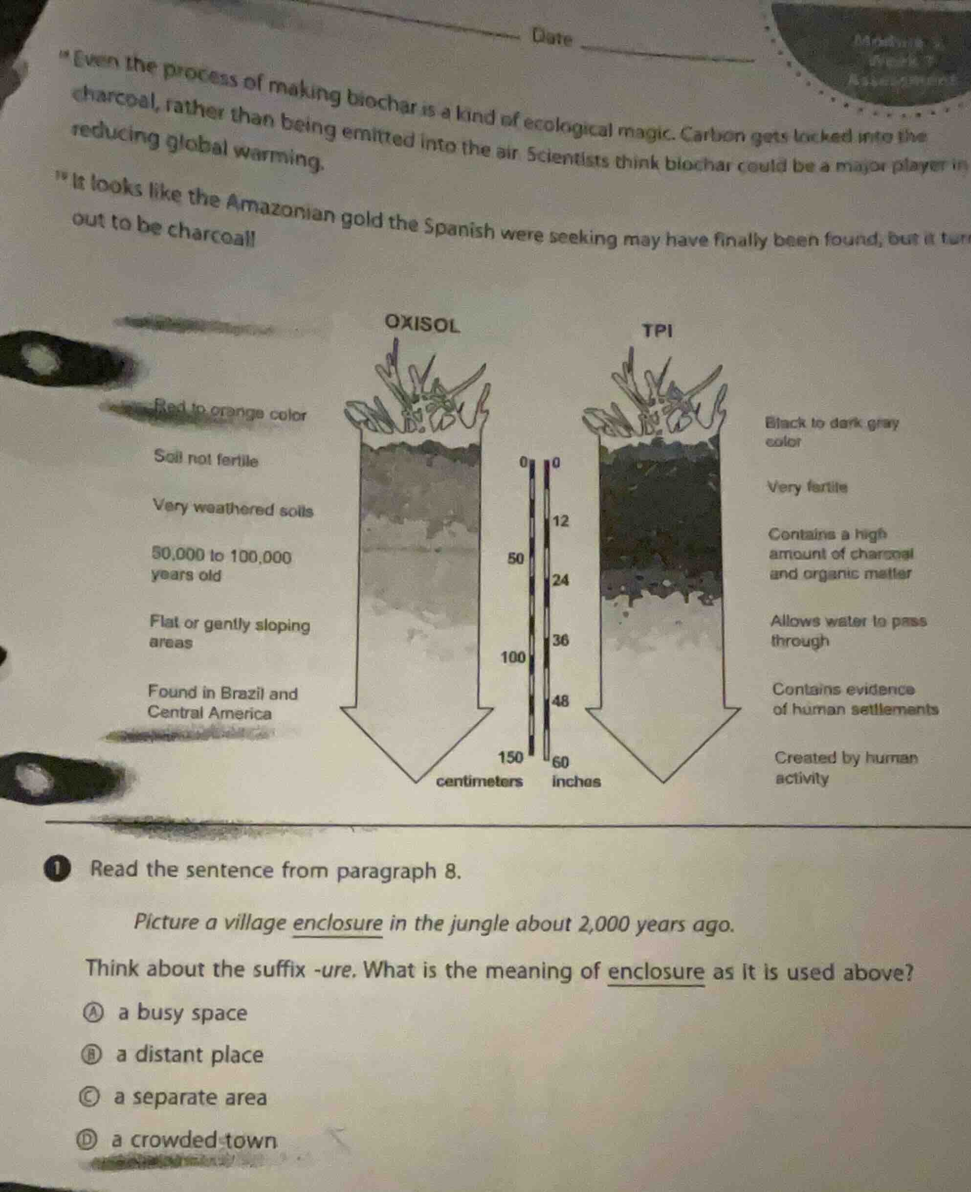 read the sentence from paragraph 8. picture a village enclosure in the …