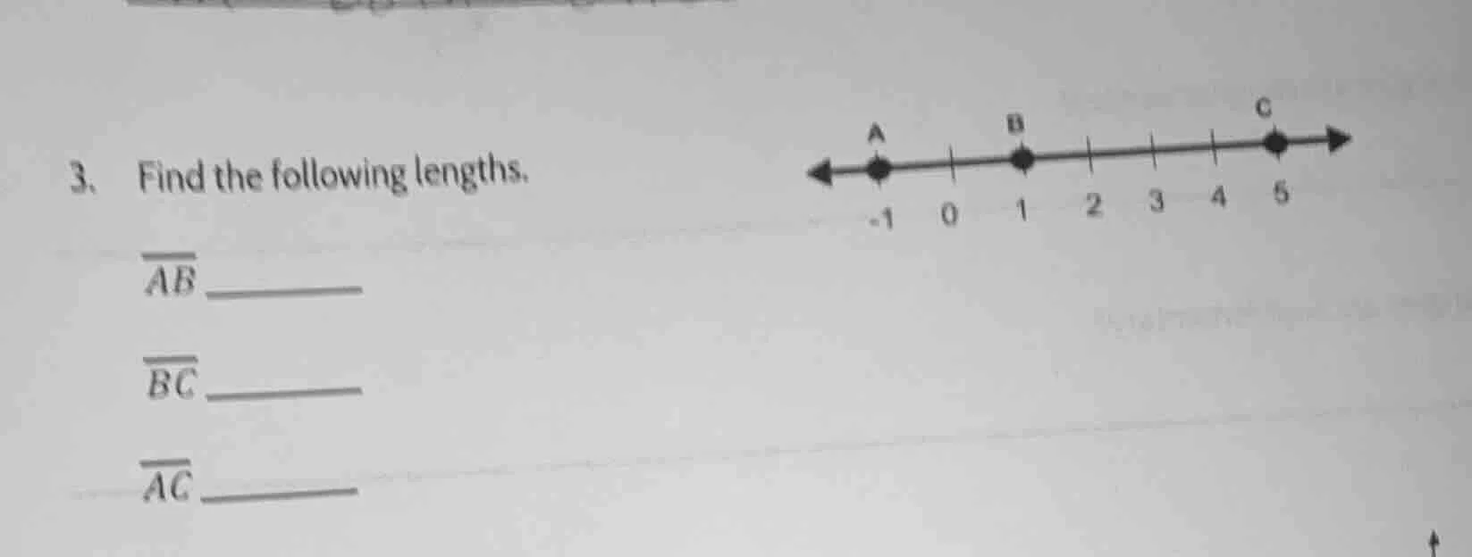 3. find the following lengths. \\(\\overline{ab}\\) ______ \\(\\overlin…