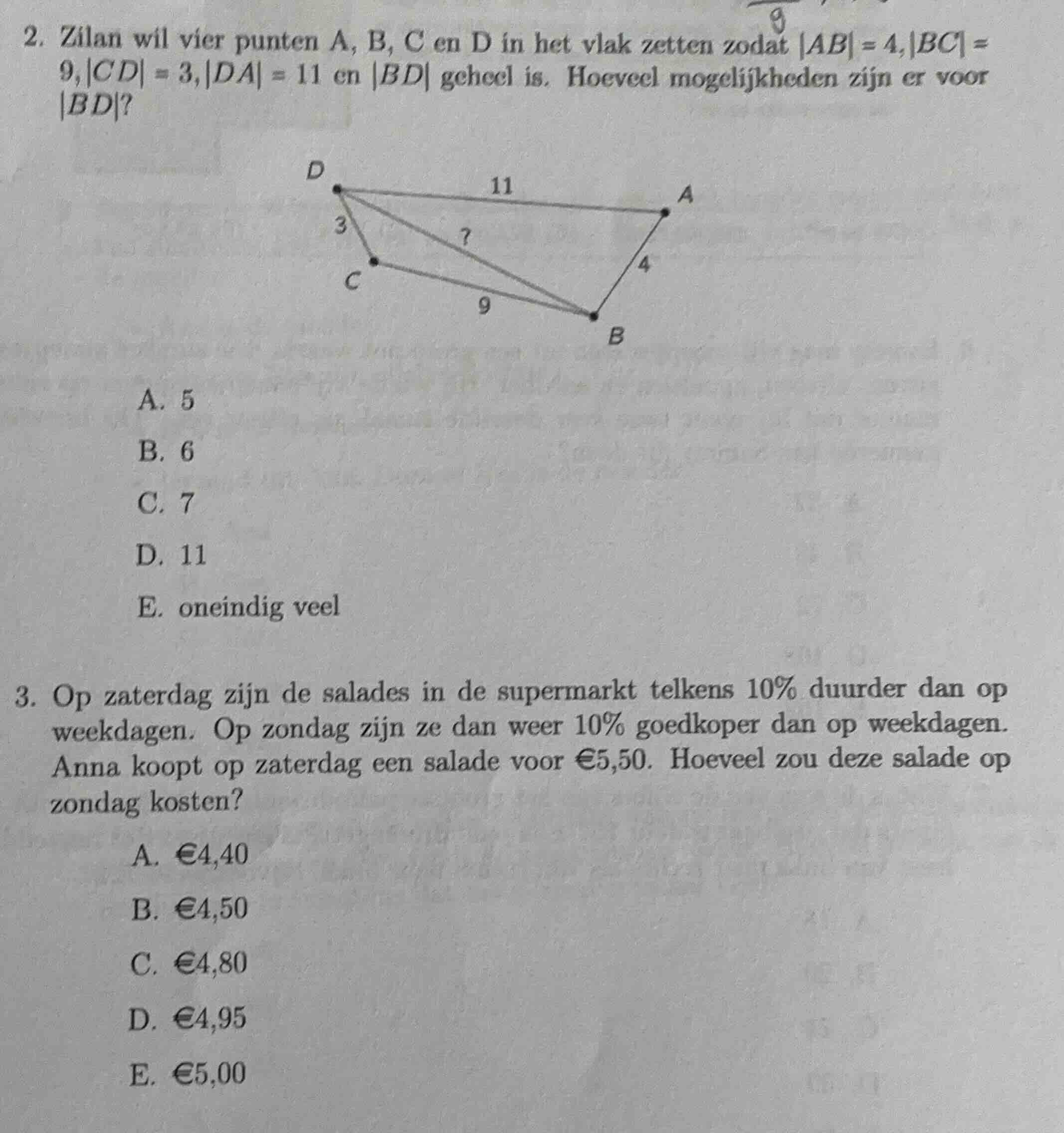2. zilan wil vier punten a, b, c en d in het vlak zetten zodat |ab| = 4…