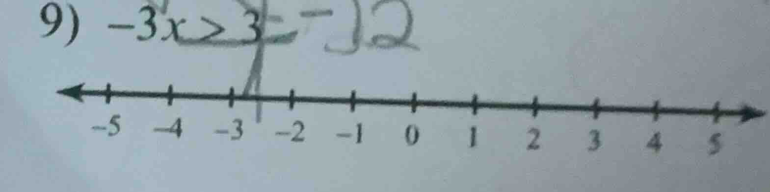 9) -3x > 3
