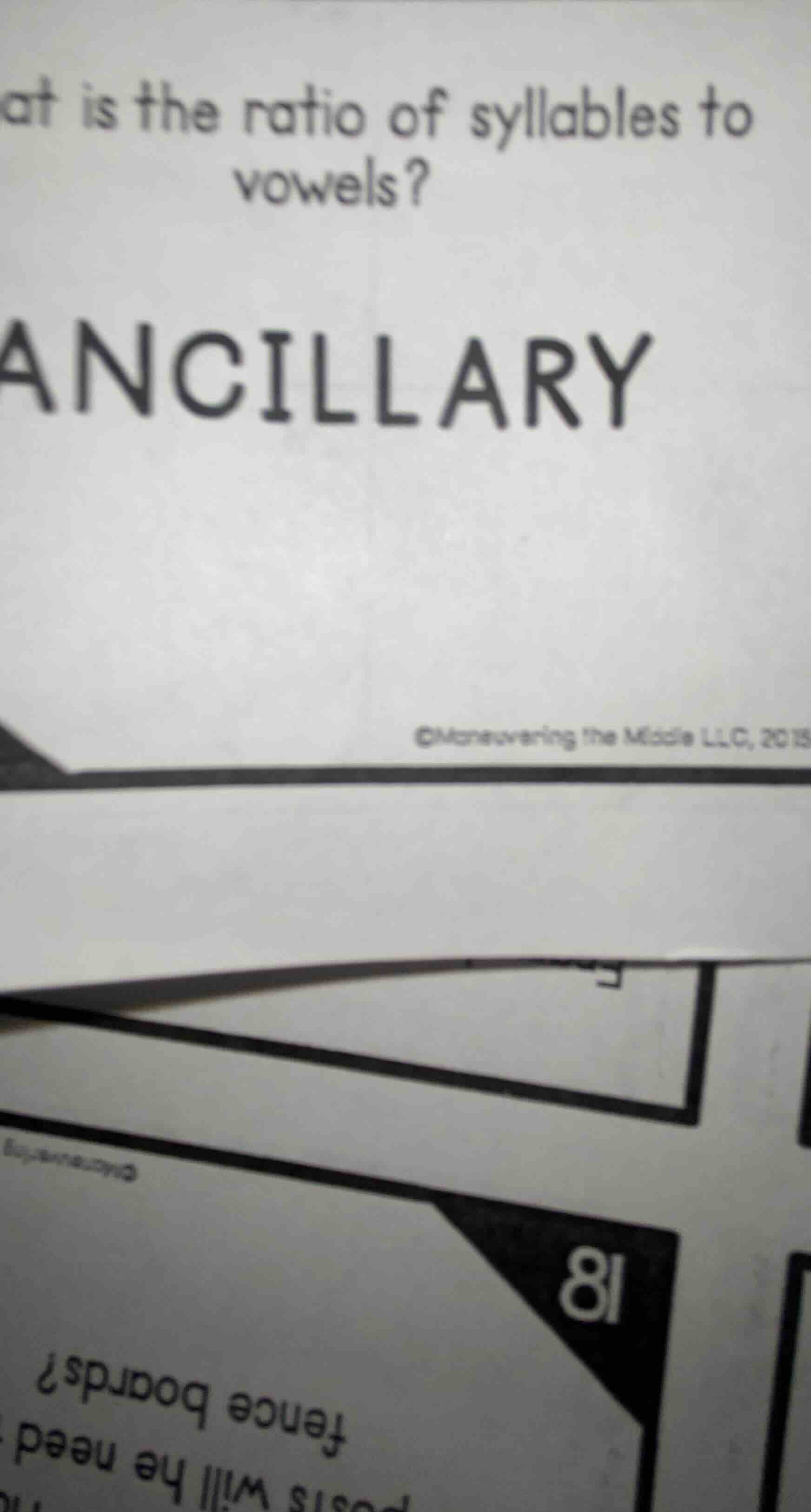 what is the ratio of syllables to vowels? ancillary